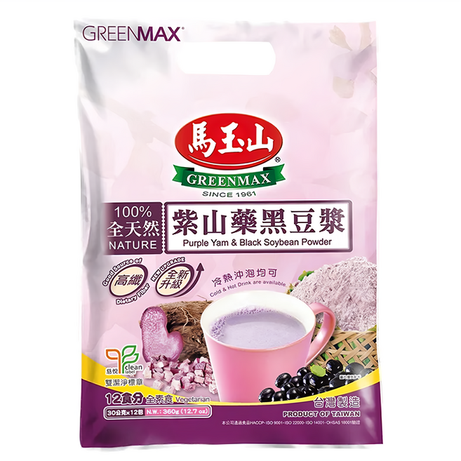 馬玉山 紫山藥黑豆漿, 360g, 1袋