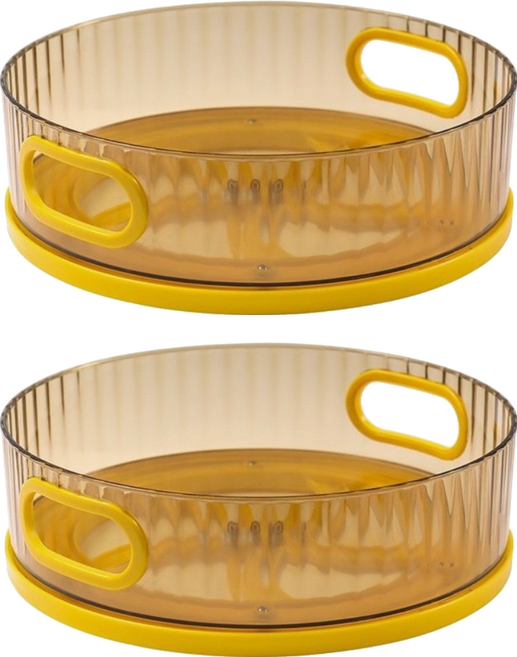 Lofor 樂活生活家 360度轉盤收納架, 黃色, 2個