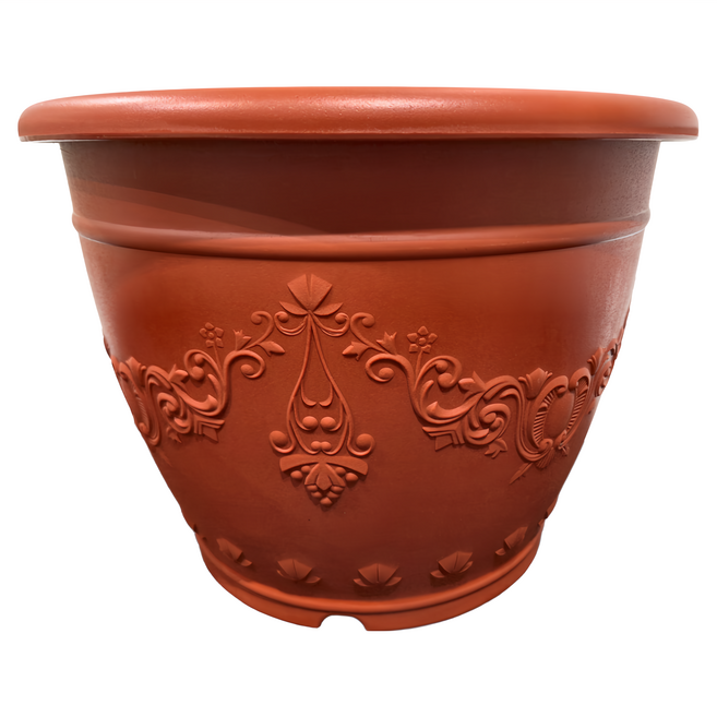 花兒姿 皇家浮雕花盆 台灣製造, 磚紅色, 2個