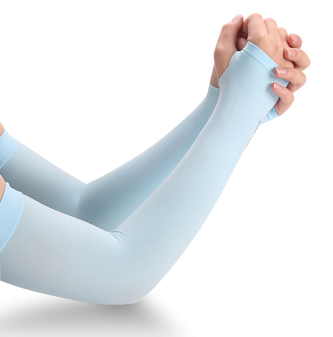 防曬冰絲袖套, 藍色, 3雙