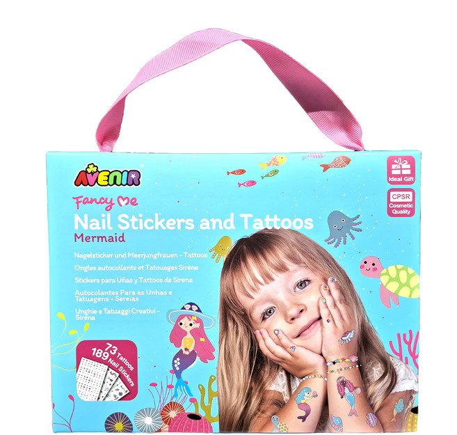 AVEnIR 美甲&紋身貼紙 3歲以上, 美人魚, 1組
