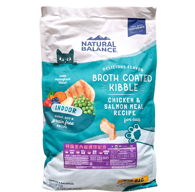 NATURAL BALANCE 全年齡貓 特級室內貓調理配方 乾糧 無穀物配方, 雞肉, 15lb, 1袋