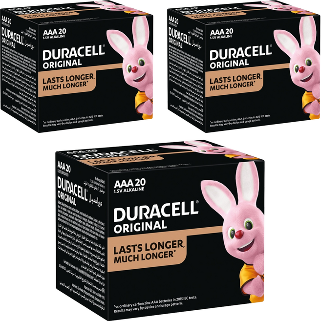 台灣公司貨 DURACELL 金頂 經典AAA鹼性電池 4號, 20個裝, 3盒