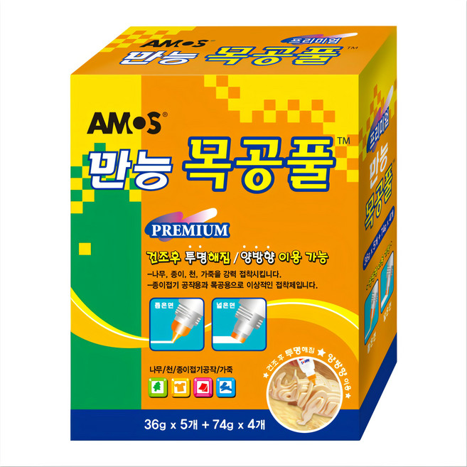 AMOS 阿摩司 Kids 萬能木工白膠組 74g x 4 + 36g x 5, 1組