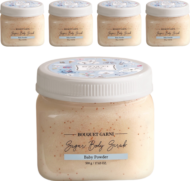 BOUQUET GARNI 身體磨砂膏 嬰兒爽身粉香, 500g, 5罐