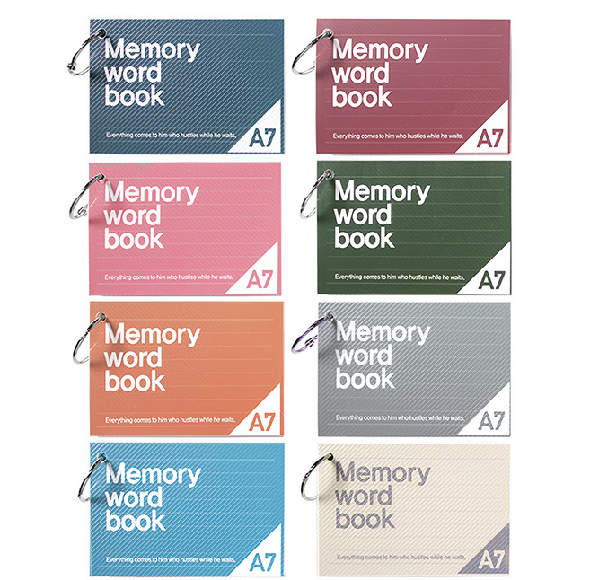 2Youngdesign 環扣式單字本 60頁 A7, 8本, 多色