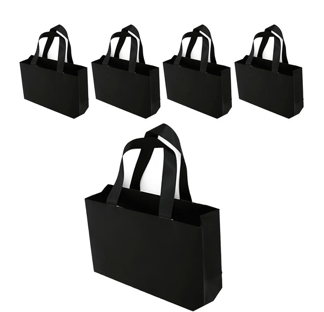 The GG 更整潔 素色購物袋, 黑色, 5個
