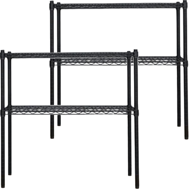 dayneeds 日需百備 荷重型 烤漆二層架 鐵力士架 收納層架 鐵架 90 x 45 x 90cm, 黑色, 2個