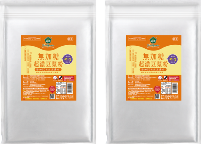 薌園 無加糖超濃豆漿粉 添加50%大豆蛋白, 500g, 2包