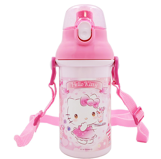 Skater 彈蓋式水壺 PSB4SAN, 凱蒂貓粉色 + 白色, 400ml, 1個