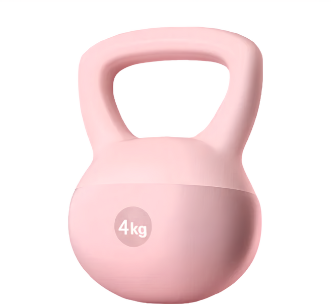 上手家居 軟壺鈴 4kg PVC軟皮鋼砂包覆, 粉色, 1個