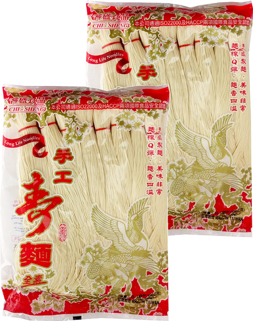CHI-SHENG 耆盛食品 手工壽麵, 600g, 2包
