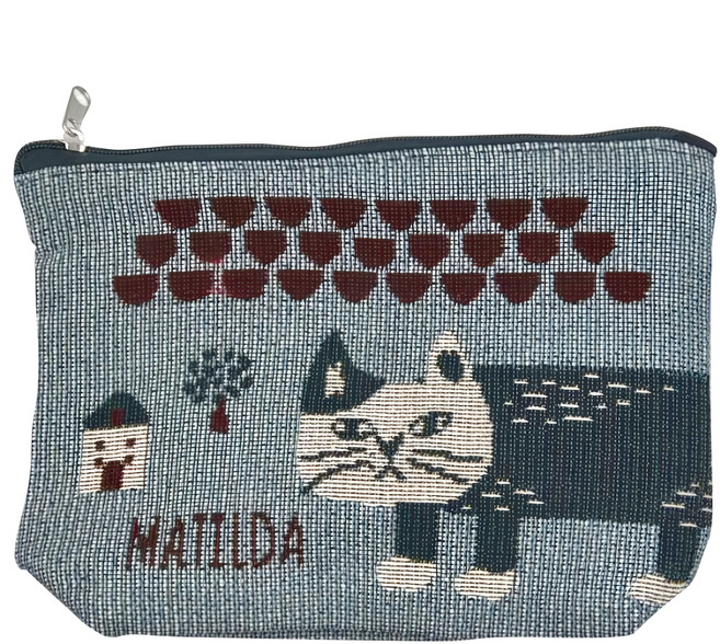 kUSUgURU JAPAN 日本眼鏡貓 Matilda-san 系列 Gobelin 編織設計小物萬用收納包