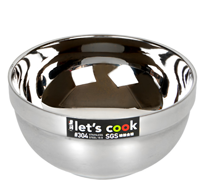 let's cook 樂司廚品 樂司不鏽鋼雙層隔熱碗 16cm, 銀色, 1個