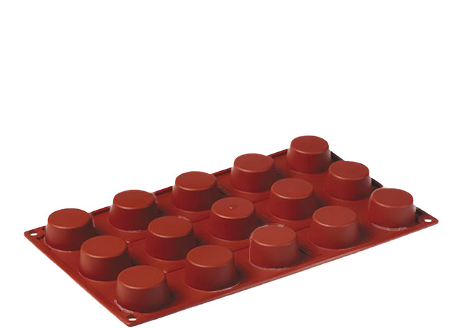 pavoni ITALIA FR024 十五連小圓柱矽膠模, 紅色, 1個