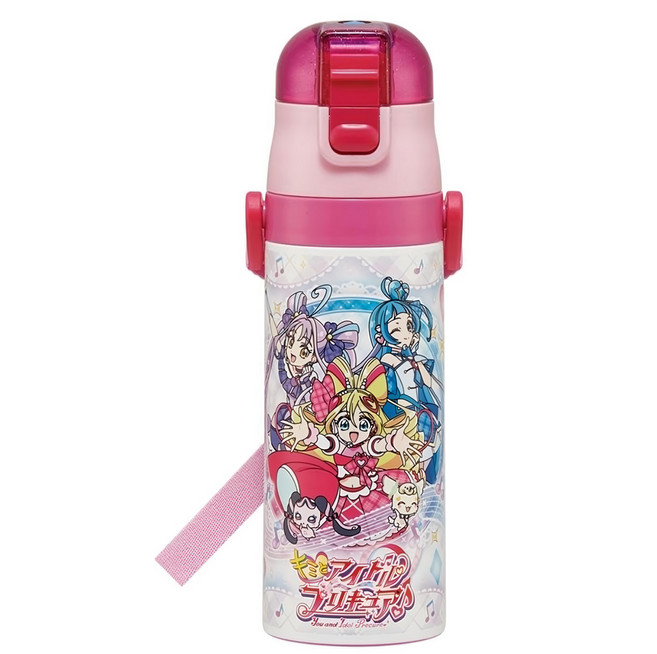Skater 超輕量彈蓋直飲式保冷不鏽鋼水壺, 光之美少女 粉色, 1個, 470ml