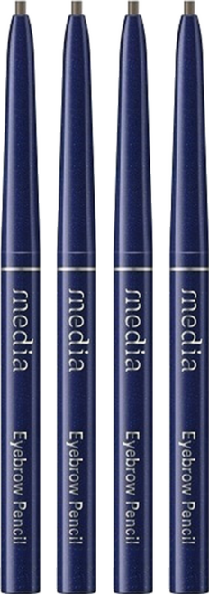 media 媚點 台灣公司貨 自轉式眉筆 0.18g, 棕色, 4支