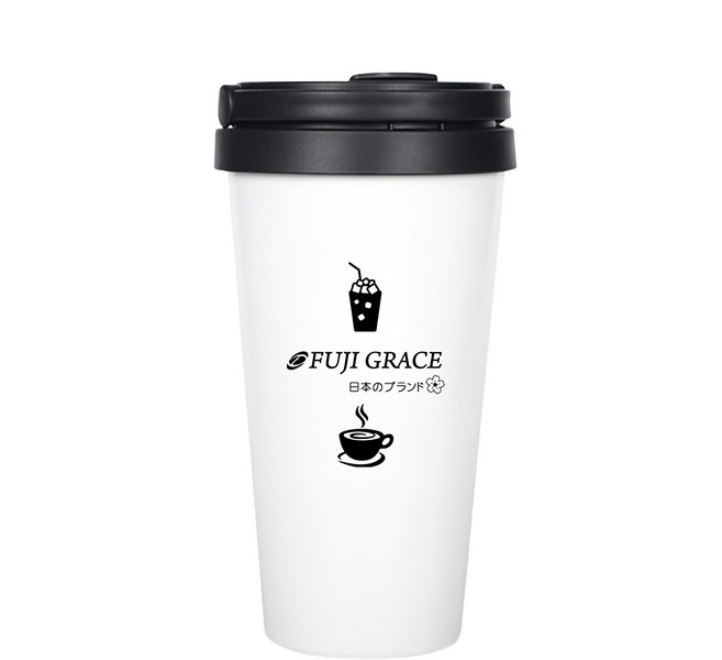 FUJI-GRACE 富士雅麗 304不鏽鋼雙效咖啡杯, 白色, 500ml, 1個