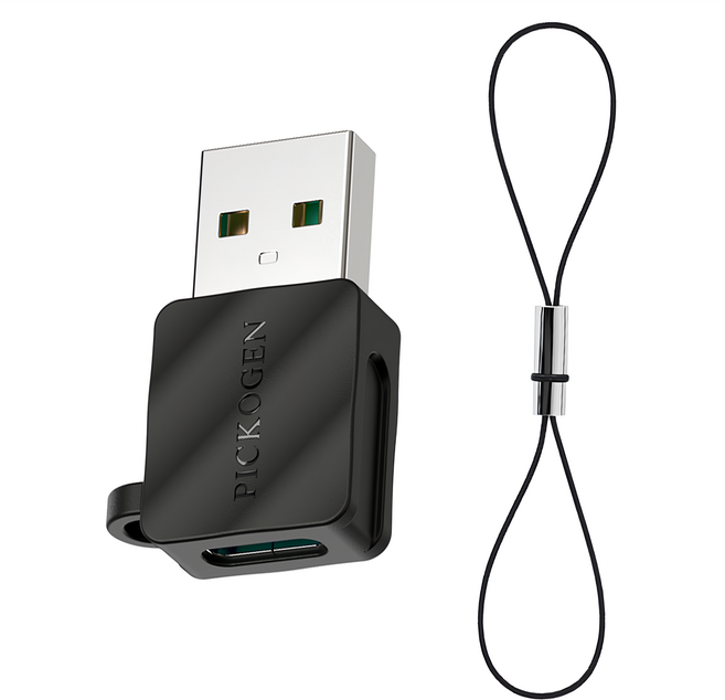 PICKOGEN 皮克全 方塊系列 Type-C轉USB2.0轉接頭 OT-4271 5A快充 充電傳輸, 黑色, 1個