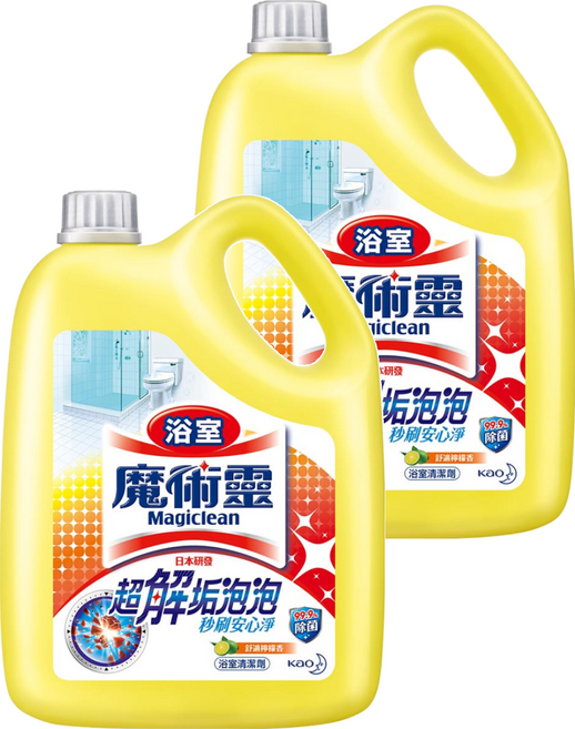 Kao 花王 Magiclean 魔術靈 浴室清潔劑 3.8L 去污秒刷淨 潔淨光亮又安心, 2桶