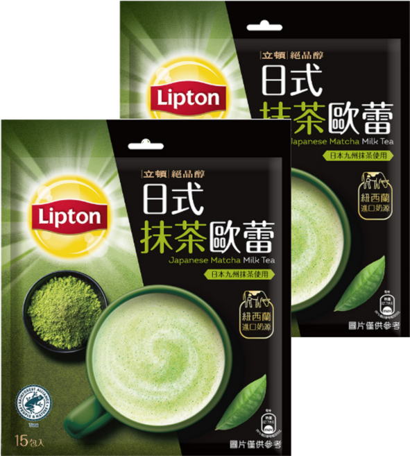 Lipton 立頓 絕品醇 日式抹茶歐蕾, 19g, 15包, 2袋