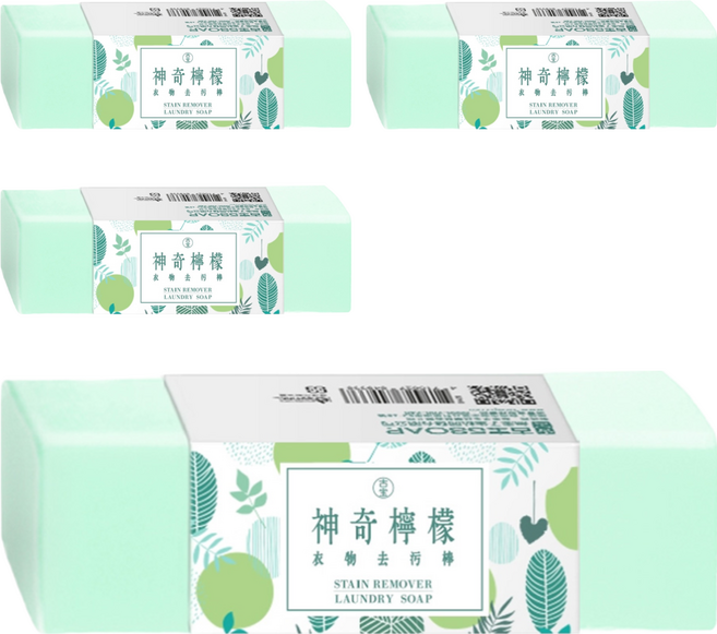 SOAPBERRY 古寶無患子 檸檬衣物去污棒 活氧亮白/檸檬萃取/植物油和無患子萃取, 150g, 4個