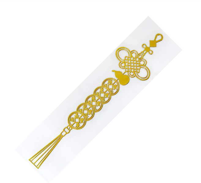 財神小舖 開運金屬貼 貴金屬鎳合金, 吉祥五帝錢 金色, 1張