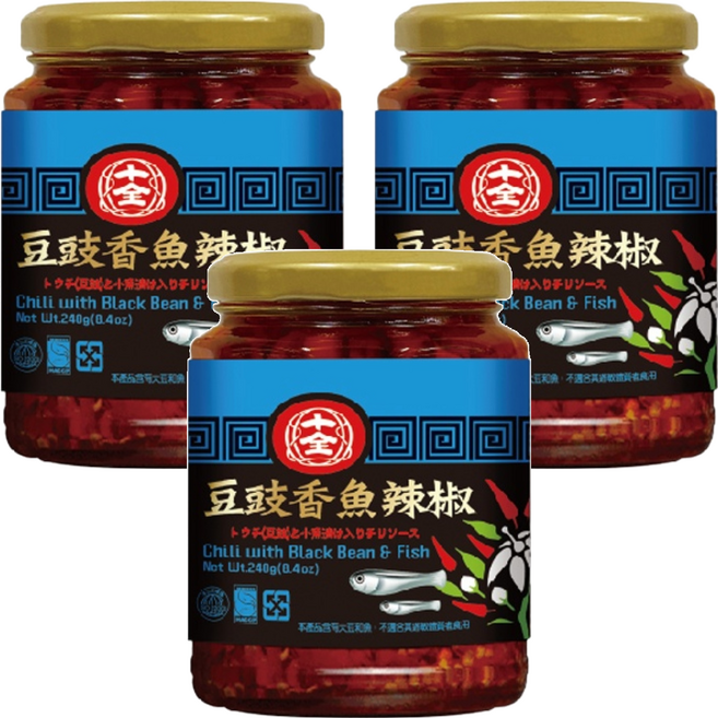 十全 豆豉香魚辣椒, 240g, 3罐