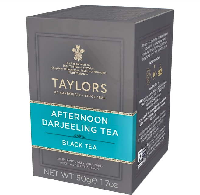 英國 TAYLORS 泰勒茶 經典系列 大吉嶺午茶 藍色, 2.5g, 20個, 1盒