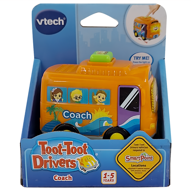 vtech 偉易達 嘟嘟聲光互動車, 巴士 多色, 1個