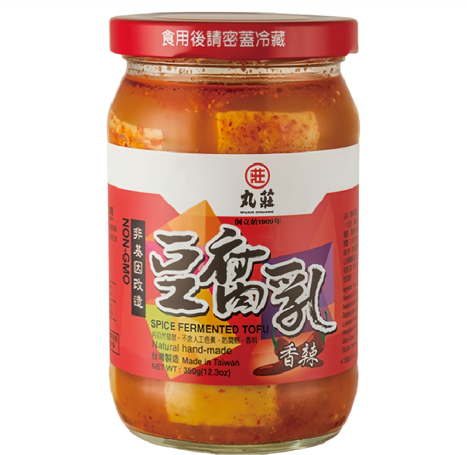 丸莊醬油 香辣豆腐乳 非基因改造, 350g, 1罐