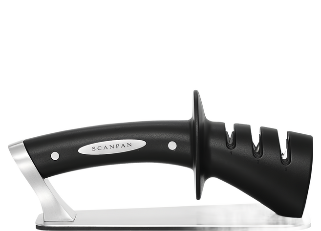 SCANPAN 經典系列 三層磨刀架 黑色 單一尺寸 三段式粗細研磨 人體工學握柄設計 適用多種刀具, 1個