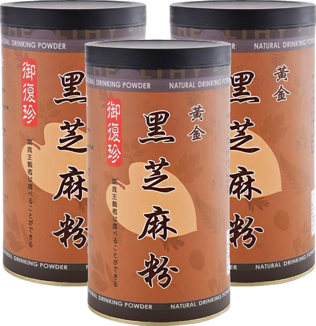 御復珍 黃金黑芝麻粉, 600g, 3罐