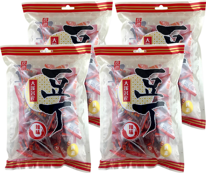 良澔 大溪名產豆丁 辣味, 220g, 4袋