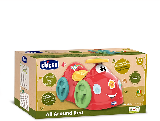 chicco ECO+ 360度旋轉訓練車, 莓果紅, 1個