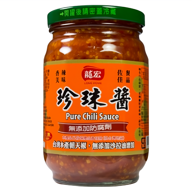 龍宏 珍珠醬 台灣產朝天椒 無添加防腐劑 全素食品, 400g, 1罐