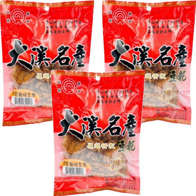 長松食品 沙茶風味豆乾, 100g, 3包