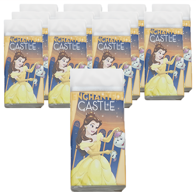 BEAUTY AND THE BEAST 美女與野獸 迪士尼公主系列 製圖橡擦 12個, 貝兒 白色, 1組
