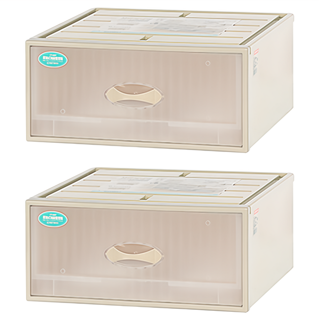 KEYWAY 聯府 單抽式抽屜整理箱 34.5L, 白色, 2個