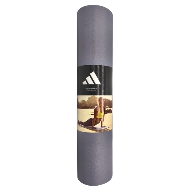adidas 愛迪達 輕量波紋瑜珈墊 500g, 太空灰, 1個