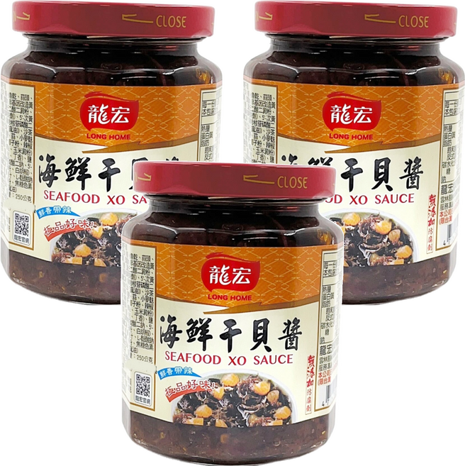 龍宏 海鮮干貝醬, 270g, 3罐