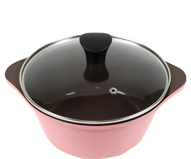 Kitchen-Art 陶瓷雙耳湯鍋, 20cm, 粉色, 1個