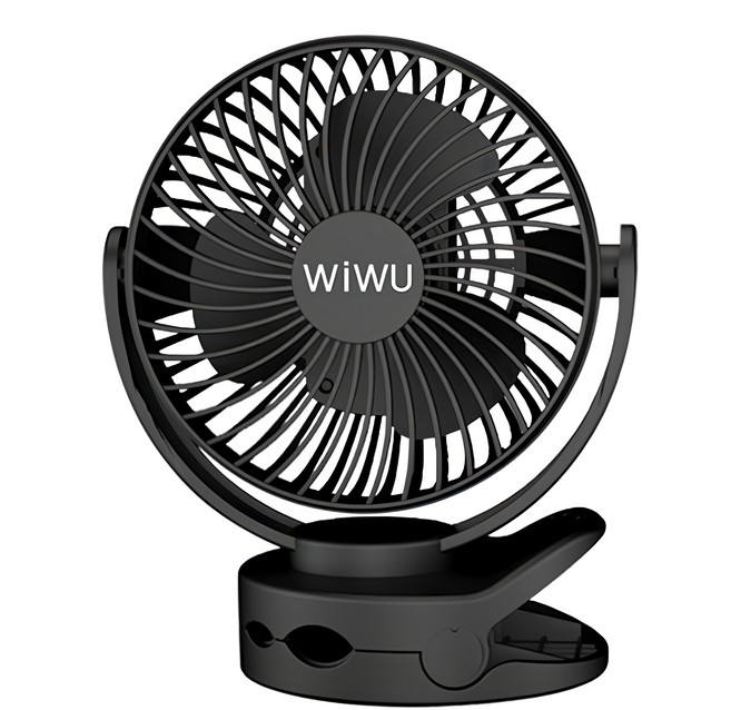 Wiwu 多功能USB夾式涼風扇 二代 原廠保固, 黑色, MY-W026