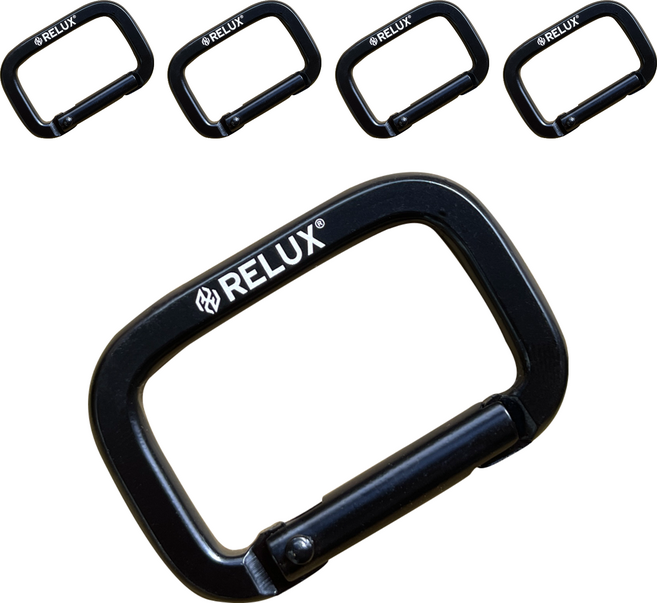 RELUX D型掛扣 RD-01, 消光黑, 5個