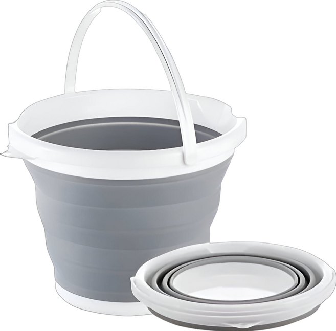 摺疊水桶 小 3升 2入, 灰色, 1組