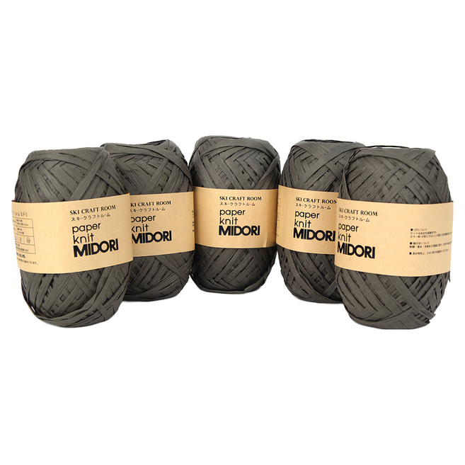 YEONIL Midori 紙製編織線, 雲霧灰色, 5捲