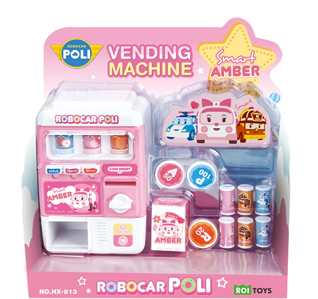 ROI TOYS POLI 波力 安寶販賣機, 粉紅色, 1入