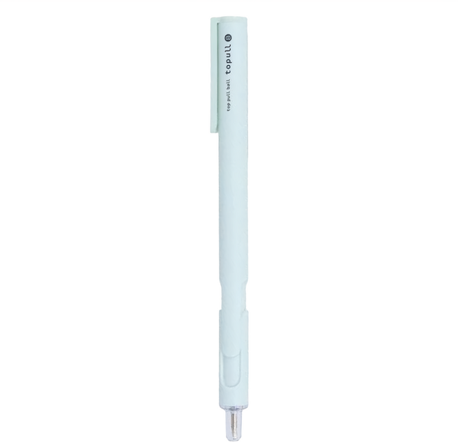 Sun-Star Topull B 前按壓原子筆 0.5mm 筆珠徑 日本產 黑色墨水, 薄荷綠, 1支