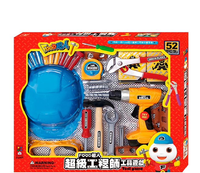 風車圖書 FOOD超人 工具遊戲 52pcs, 超級工程師 多色, 1盒