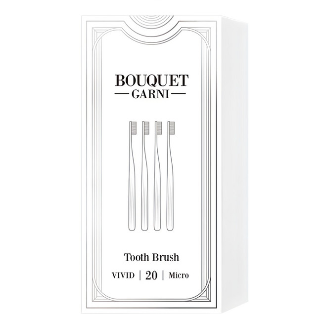 BOUQUET GARNI 深層潔淨雙重細軟毛彩色牙刷組 20支 微米刷毛, 1盒